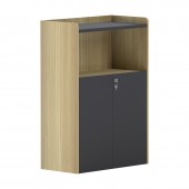 Ντουλάπι γραφείου χαμηλό Lotus σε φυσική-ανθρακί απόχρωση 80x40x120εκ Υλικό: Top panel 25mm MFC - Rest are 15mm MFC - MFC door With locker 069-000115