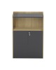 Ντουλάπι γραφείου χαμηλό Lotus σε φυσική-ανθρακί απόχρωση 80x40x120εκ Υλικό: Top panel 25mm MFC - Rest are 15mm MFC - MFC door With locker 069-000115
