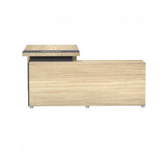 Γραφείο επαγγελματικό Lotus αριστερή γωνία σε φυσική-ανθρακί απόχρωση  160x160x75εκ Υλικό: Table top and side leg 50mm MFC - Rest are 15mm MFC; 069-000117