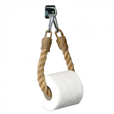 Κρεμάστρα - χαρτοθήκη τοίχου PWF-0226 μεταλλική με σχοινί 12x3x38εκ Υλικό: METAL .ROPE 071-000571