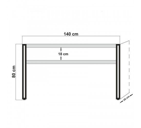 Κονσόλα PWF-0241 pakoworld χρώμα πεύκου-μαύρο 140x35x80εκ