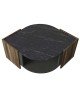 Τραπέζι σαλονιού PWF-0315 χρώμα μαύρο μαρμάρου-καρυδί-ανθρακί 75x75x40εκ Υλικό: CLIPBOARD 18MM WITH MELAMINE 071-000889