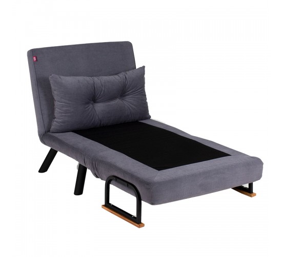 Πολυθρόνα-κρεβάτι PWF-0545 pakoworld ύφασμα ανθρακί-μαύρο 60x78x78εκ