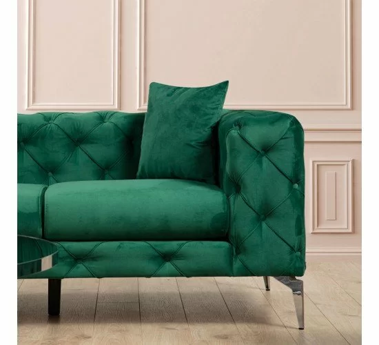 Καναπές 2θέσιος PWF-0579 τύπου Chesterfield ύφασμα πράσινο 197x90x73εκ Υλικό: Fabric:100% POLYESTER - BEEICH WOOD - CHPBOARD - METAL 071-001326 Καναπές 2θέσιος PWF-0579 τύπου Chesterfield ύφασμα πράσινο 197x90x73εκ Υλικό: Fabric:100% POLYESTER - BEEICH WOOD - CHPBOARD - METAL 071-001326