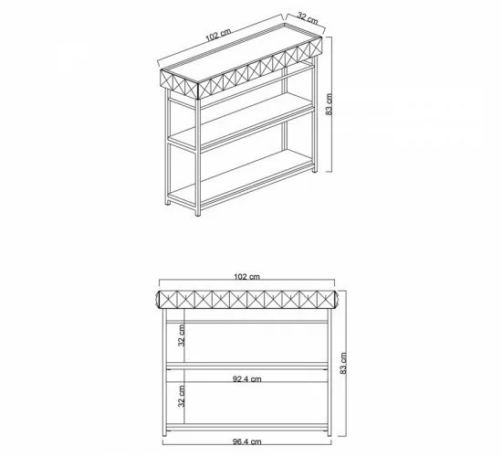 Κονσόλα PWF-0629 λευκό-μαύρο 102x32x83εκ Υλικό: 100% MELAMINE COATED PARTICLE BOARD 18mm. METAL 071-001502 Κονσόλα PWF-0629 λευκό-μαύρο 102x32x83εκ Υλικό: 100% MELAMINE COATED PARTICLE BOARD 18mm. METAL 071-001502