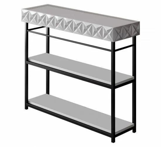 Κονσόλα PWF-0629 λευκό-μαύρο 102x32x83εκ Υλικό: 100% MELAMINE COATED PARTICLE BOARD 18mm. METAL 071-001502 Κονσόλα PWF-0629 λευκό-μαύρο 102x32x83εκ Υλικό: 100% MELAMINE COATED PARTICLE BOARD 18mm. METAL 071-001502