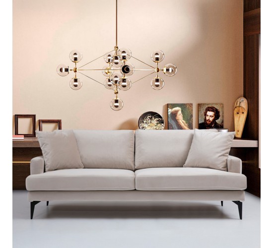 Καναπές 2θέσιος Fortune βελούδο μπεζ-μαύρο 175x90x88εκ Υλικό: FABRIC - METAL - WOOD 071-001565 Καναπές 2θέσιος Fortune βελούδο μπεζ-μαύρο 175x90x88εκ Υλικό: FABRIC - METAL - WOOD 071-001565