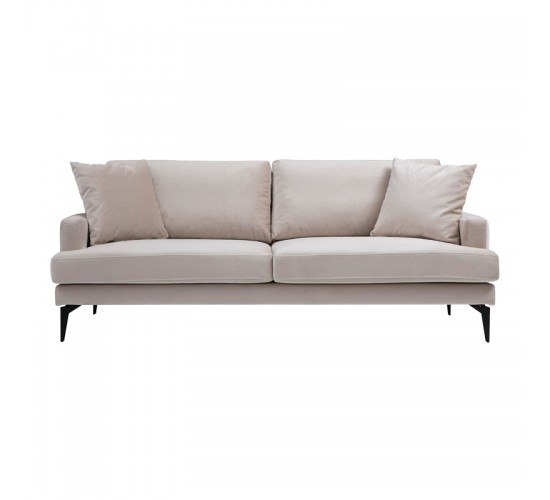 Καναπές 2θέσιος Fortune βελούδο μπεζ-μαύρο 175x90x88εκ Υλικό: FABRIC - METAL - WOOD 071-001565 Καναπές 2θέσιος Fortune βελούδο μπεζ-μαύρο 175x90x88εκ Υλικό: FABRIC - METAL - WOOD 071-001565