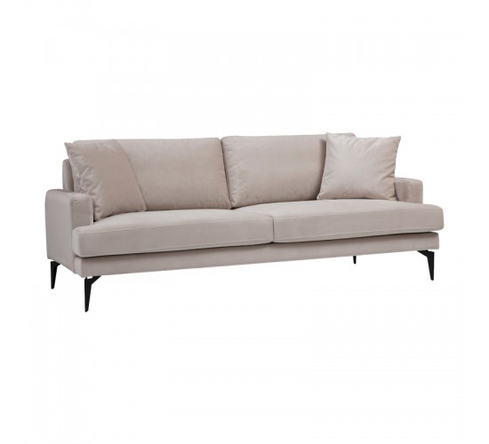Καναπές 2θέσιος Fortune βελούδο μπεζ-μαύρο 175x90x88εκ Υλικό: FABRIC - METAL - WOOD 071-001565 Καναπές 2θέσιος Fortune βελούδο μπεζ-μαύρο 175x90x88εκ Υλικό: FABRIC - METAL - WOOD 071-001565