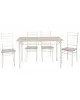 Τραπεζαρία Roza σετ 5τμχ χρώμα sonoma - πόδια λευκό gloss 120x70x75εκ Υλικό: MDF 072-000001 Τραπεζαρία Roza σετ 5τμχ χρώμα sonoma - πόδια λευκό gloss 120x70x75εκ Υλικό: MDF 072-000001