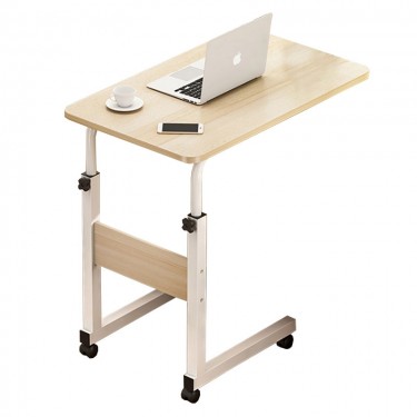 Βοηθητικό τραπέζι Talf τροχήλατο φυσικό-λευκό 60x40x62-88εκ Υλικό: METAL - MDF 072-000047