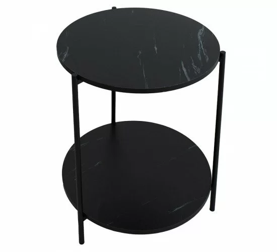Βοηθητικό τραπέζι Rhythm MDF μαύρο μαρμάρου-μαύρο Φ48x60cm Υλικό: 15mm MDF top 16 mm round tube 072-000063 Βοηθητικό τραπέζι Rhythm MDF μαύρο μαρμάρου-μαύρο Φ48x60cm Υλικό: 15mm MDF top 16 mm round tube 072-000063