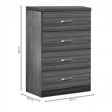 Συρταριέρα Killian με 4 συρτάρια wenge 80x40x80εκ Υλικό: PARTICLE BOARD WITH PAPER FINISH 072-000079