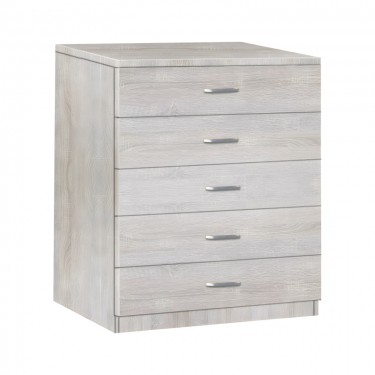 Συρταριέρα Gioko με 5 συρτάρια σε φυσική απόχρωση 80x40x100εκ Υλικό: PARTICLE BOARD WITH PAPER FINISH 072-000132