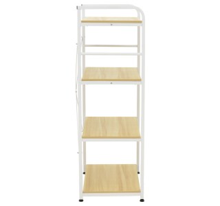 Ραφιέρα επιδαπέδια Depo μέταλλο λευκό-mdf σε φυσική απόχρωση 60x40x120εκ Υλικό: METAL 20mm - MDF 12mm 072-000147