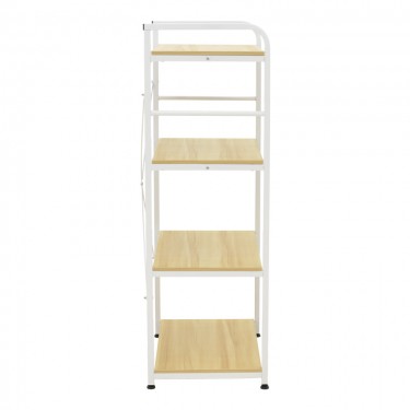 Ραφιέρα επιδαπέδια Depo μέταλλο λευκό-mdf σε φυσική απόχρωση 60x40x120εκ Υλικό: METAL 20mm - MDF 12mm 072-000147