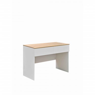 Γραφείο εργασίας Beleton με συρτάρια mdf σε oak με λευκή απόχρωση 100x50x75εκ Υλικό: 15MM MDF MELAMINE 072-000151