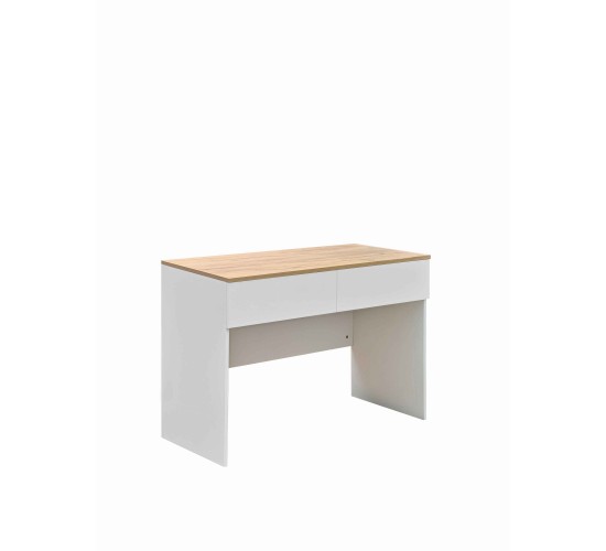 Γραφείο εργασίας Beleton με συρτάρια mdf σε oak με λευκή απόχρωση 100x50x75εκ Υλικό: 15MM MDF MELAMINE 072-000151