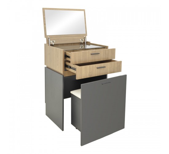 Τουαλέτα κρεβατοκάμαρας Sonlen ανθρακί-ανοιχτό καρυδί 60x45x122εκ Υλικό: 15MM MDF MELAMINE 072-000154