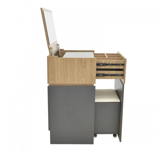 Τουαλέτα κρεβατοκάμαρας Sonlen ανθρακί-ανοιχτό καρυδί 60x45x122εκ Υλικό: 15MM MDF MELAMINE 072-000154