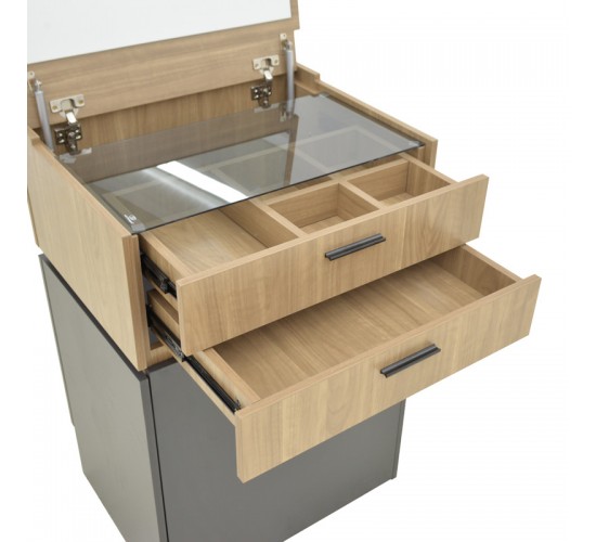 Τουαλέτα κρεβατοκάμαρας Sonlen ανθρακί-ανοιχτό καρυδί 60x45x122εκ Υλικό: 15MM MDF MELAMINE 072-000154