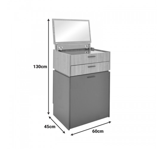 Τουαλέτα κρεβατοκάμαρας Sonlen ανθρακί-ανοιχτό καρυδί 60x45x122εκ Υλικό: 15MM MDF MELAMINE 072-000154