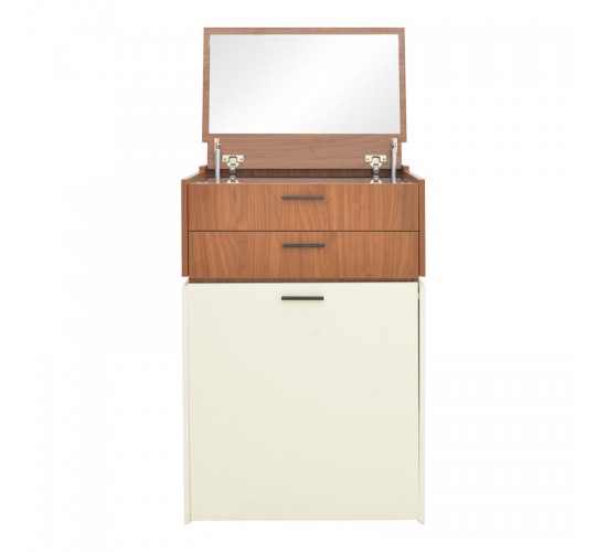 Τουαλέτα κρεβατοκάμαρας Sonlen σε καρυδί-κρεμ απόχρωση 60x45x130εκ Υλικό: 15MM MDF MELAMINE 072-000155