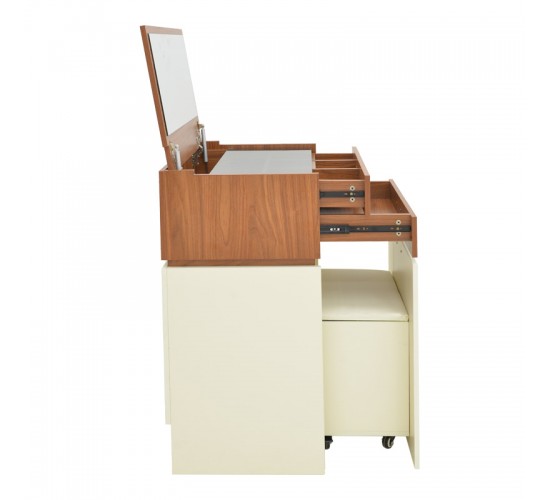 Τουαλέτα κρεβατοκάμαρας Sonlen σε καρυδί-κρεμ απόχρωση 60x45x130εκ Υλικό: 15MM MDF MELAMINE 072-000155