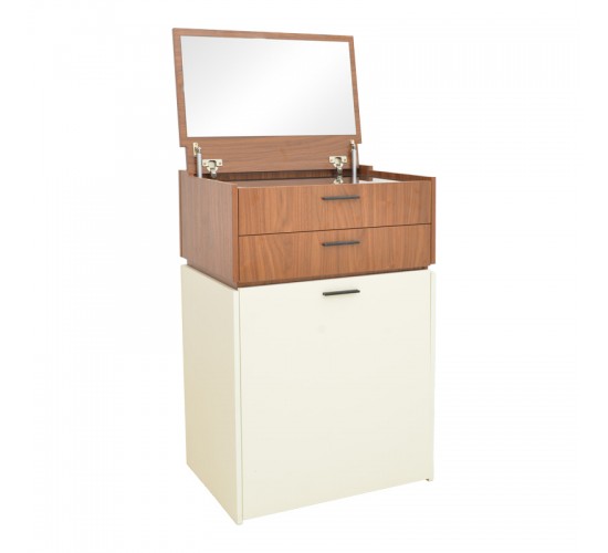 Τουαλέτα κρεβατοκάμαρας Sonlen σε καρυδί-κρεμ απόχρωση 60x45x130εκ Υλικό: 15MM MDF MELAMINE 072-000155