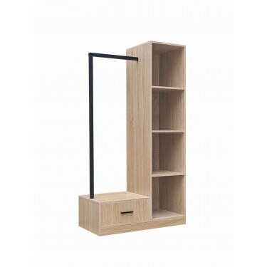 Έπιπλο εισόδου Erdeco mdf σε φυσική απόχρωση 80x40x150εκ Υλικό: 15MM MDF MELAMINE   5MM BACK PANEL 072-000156