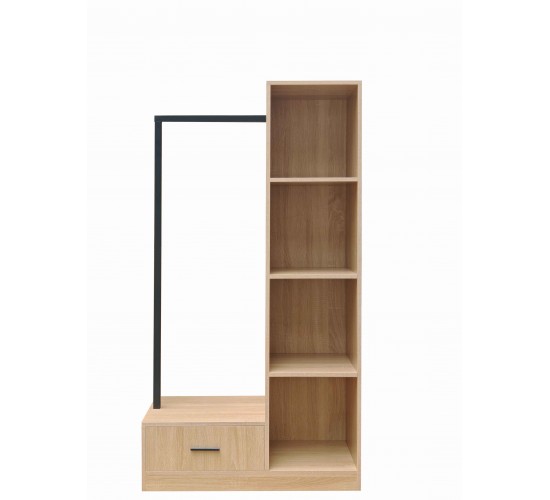 Έπιπλο εισόδου Erdeco mdf σε φυσική απόχρωση 80x40x150εκ Υλικό: 15MM MDF MELAMINE   5MM BACK PANEL 072-000156