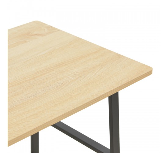 Γραφείο εργασίας Ferje με ράφια mdf σε φυσική με μαύρη απόχρωση 100x48x75εκ Υλικό: 15MM MDF MELAMINE   METAL 072-000157