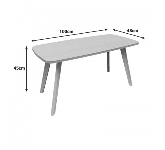 Τραπέζι σαλονιού Komela mdf σε φυσική απόχρωση 100x48x45cm Υλικό: 18mm MDF   18mm SOLID WOOD LEGS 072-000168