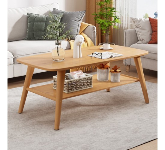 Τραπέζι σαλονιού Komela I mdf σε φυσική απόχρωση 100x48x45cm Υλικό: 18mm MDF   18mm SOLID WOOD LEGS 072-000169