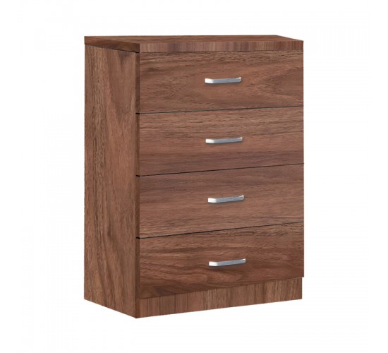 Συρταριέρα Killian με 4 συρτάρια καρυδί 80x40x80εκ Υλικό: PARTICLE BOARD WITH PAPER FINISH 072-000170