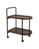 Βοηθητικό τραπέζι Whelea τροχήλατο mdf-μέταλλο καρυδί-μαύρο 40x60x69εκ Υλικό: MDF - PVC - METAL 072-000179