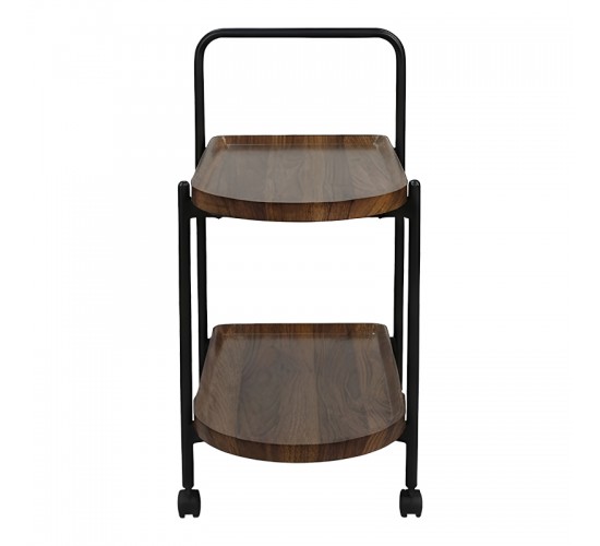 Βοηθητικό τραπέζι Whelea τροχήλατο mdf-μέταλλο καρυδί-μαύρο 40x60x69εκ Υλικό: MDF - PVC - METAL 072-000179