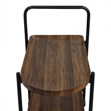 Βοηθητικό τραπέζι Whelea τροχήλατο mdf-μέταλλο καρυδί-μαύρο 40x60x69εκ Υλικό: MDF - PVC - METAL 072-000179