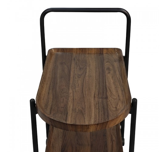 Βοηθητικό τραπέζι Whelea τροχήλατο mdf-μέταλλο καρυδί-μαύρο 40x60x69εκ Υλικό: MDF - PVC - METAL 072-000179