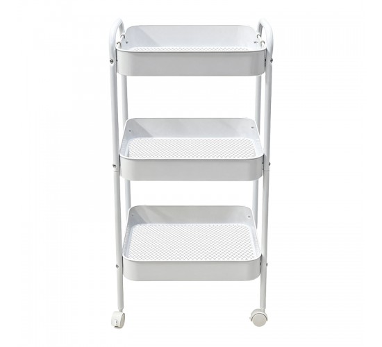 Τρόλλεϊ-ραφιέρα Nedea μέταλλο λευκό 41x30x77εκ Υλικό: METAL 072-000180