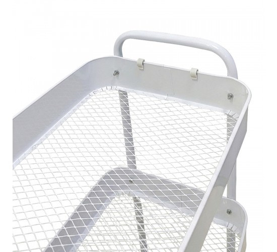 Τρόλλεϊ-ραφιέρα Nedea μέταλλο λευκό 41x30x77εκ Υλικό: METAL 072-000180