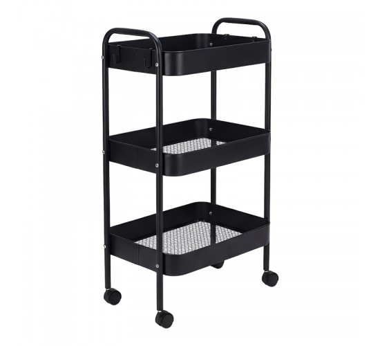 Τρόλλεϊ-ραφιέρα Nedea μέταλλο μαύρο 41x30x77εκ Υλικό: METAL 072-000181