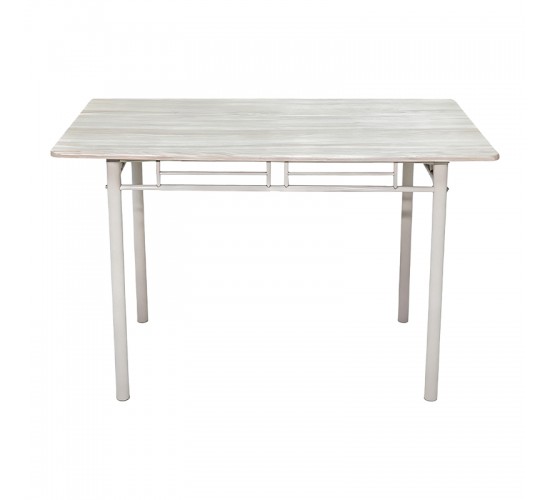 Τραπεζαρία Roza σετ 5τμχ mdf sonoma με μεταλλικό λευκό πόδι 120x65x75εκ Υλικό: MDF - METAL 072-000182