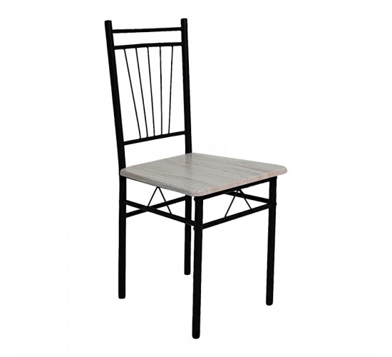 Τραπεζαρία Roza σετ 5τμχ mdf sonoma με μεταλλικό μαύρο πόδι 120x65x75εκ Υλικό: MDF - METAL 072-000183