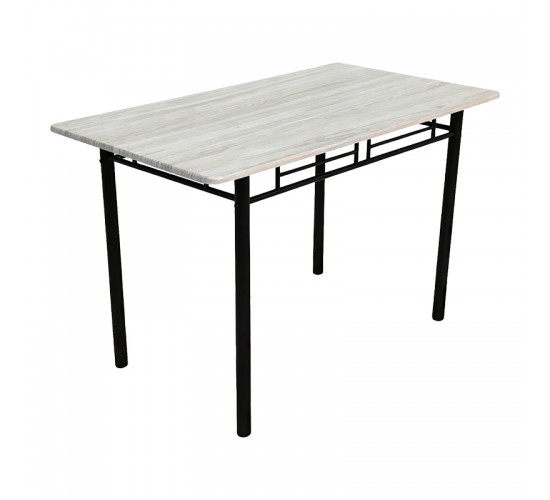 Τραπεζαρία Roza σετ 5τμχ mdf sonoma με μεταλλικό μαύρο πόδι 120x65x75εκ Υλικό: MDF - METAL 072-000183