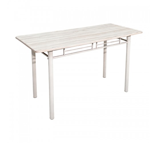 Τραπεζαρία Roza σετ 5τμχ mdf sonoma με μεταλλικό λευκό πόδι 110x60x75εκ Υλικό: MDF - METAL 072-000184