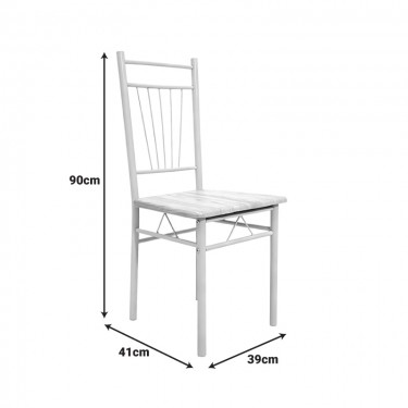 Τραπεζαρία Roza σετ 5τμχ mdf sonoma με μεταλλικό μαύρο πόδι 110x60x75εκ Υλικό: MDF - METAL 072-000185