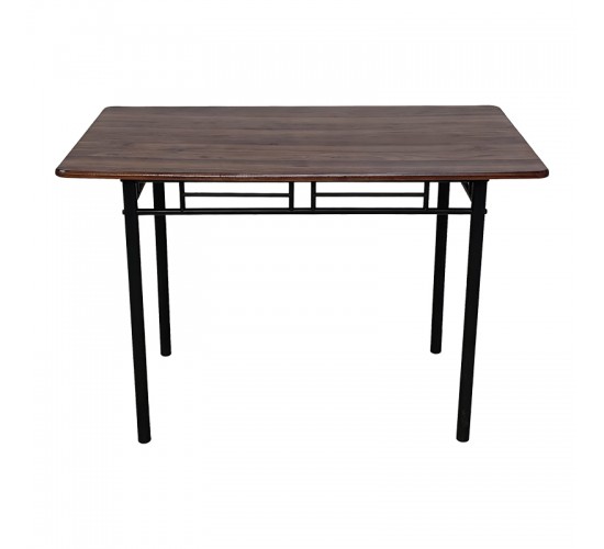 Τραπεζαρία Roza σετ 5τμχ mdf καρυδί με μεταλλικό μαύρο πόδι 110x60x75εκ Υλικό: MDF - METAL 072-000186