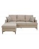 Γωνιακός καναπές με σκαμπό Slim υφασμάτινος χρώμα μπεζ με μαξιλάρια 185x140x70εκ Υλικό: FABRIC 074-000001