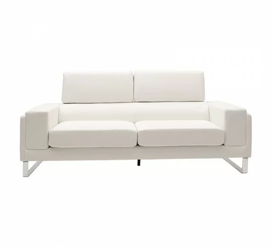 Καναπές Shea 3θέσιος PU ivory-inox 198x80x87εκ Υλικό: PU - INOX 074-000008 Καναπές Shea 3θέσιος PU ivory-inox 198x80x87εκ Υλικό: PU - INOX 074-000008